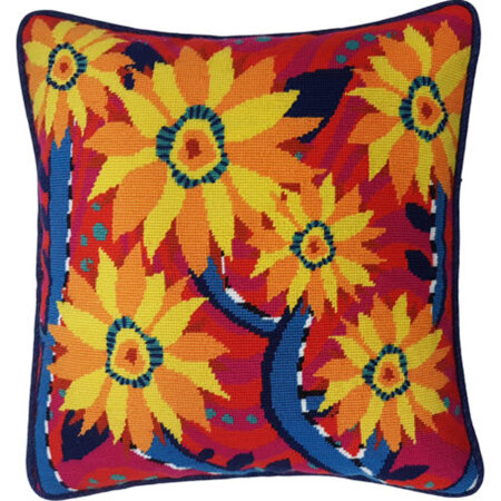 Fun Flowers Needlepoint Cushion Kit by Tess Norquay