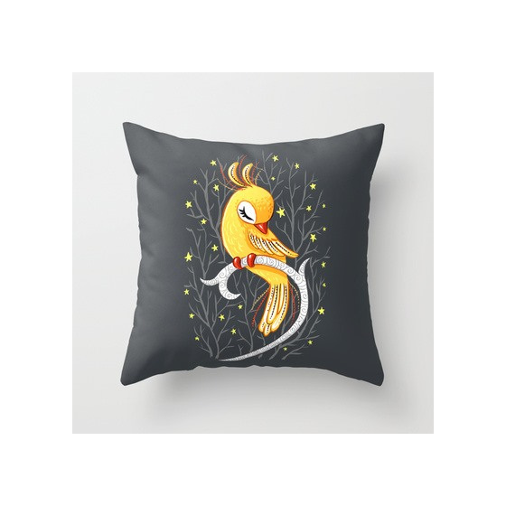 Funky cushion cover for kids room - bird