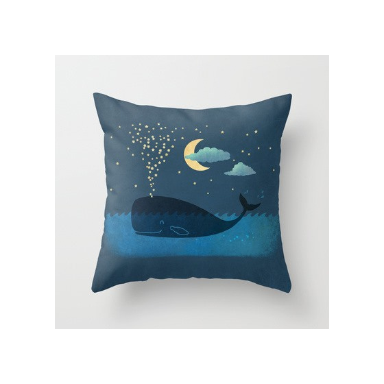 Funky cushion cover for kids room - whale