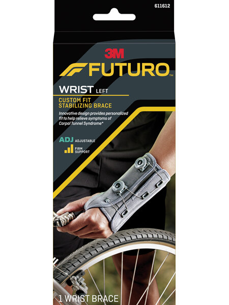 Futuro Custom Fit Stabilising Wrist Brace, Left Hand, Adjustable