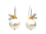 gaia pearl earrings silver leaves gold seeds vermeil nz jewellery lilygriffin