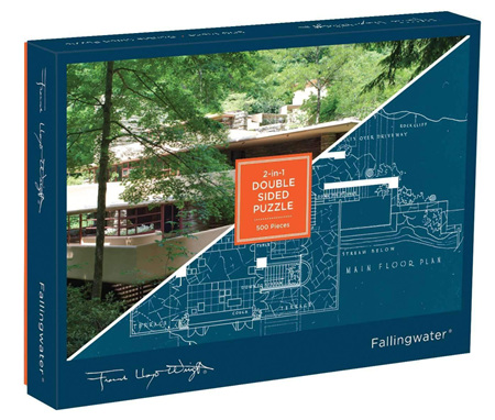 Galison 500 Piece: Frank Lloyd Wright Fallingwater Double-Sided Jigsaw Puzzle