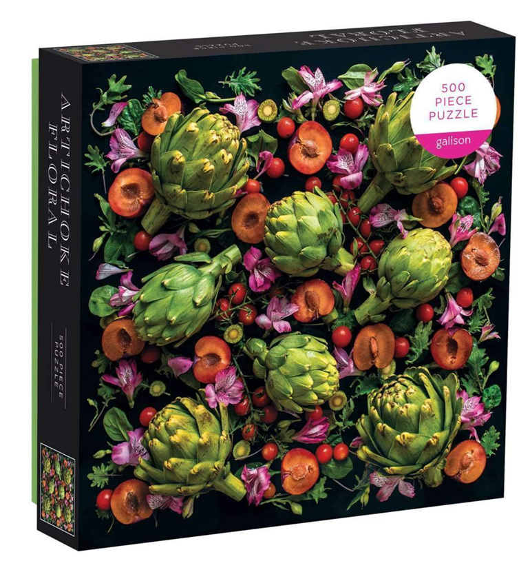 Galison 500 Piece Jigsaw Puzzle: Artichoke Floral buy at www.puzzlesnz.co.nz