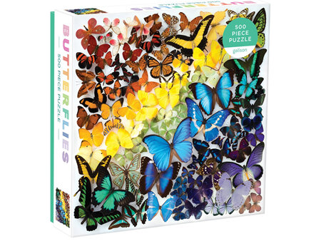 Galison 500 Piece Jigsaw Puzzle: Rainbow Butterflies