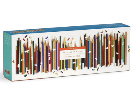 Galison Frank Lloyd Wright Colored Pencils Shaped 1000 Piece Panoramic Puzzle