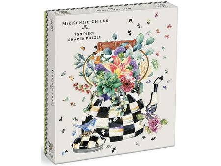 Galison  Mackenzie-Childs  750 Piece Shaped Jigsaw Puzzle Blooming Kettle