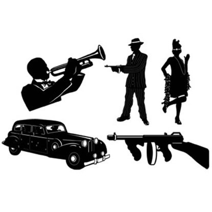 Gangster Cutouts Silhouettes pack of 5