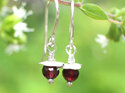 Garnet red rosehip earrings january birthstone silver lilygriffin nz jeweller
