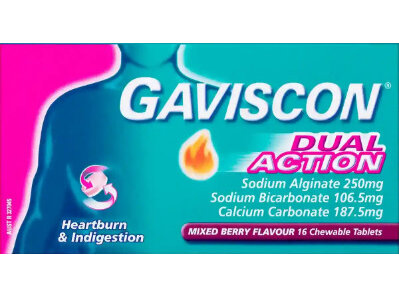 Gaviscon Dual Action Mixed Berry 16 Chewable Tablets