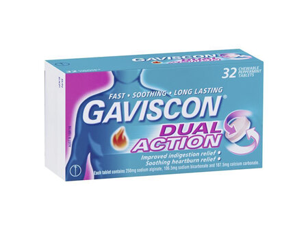 Gaviscon Dual Action Peppermint Chewable Tablets