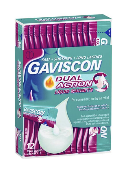 GAVISCON Dual Actn Liq Sach 10ml 12s