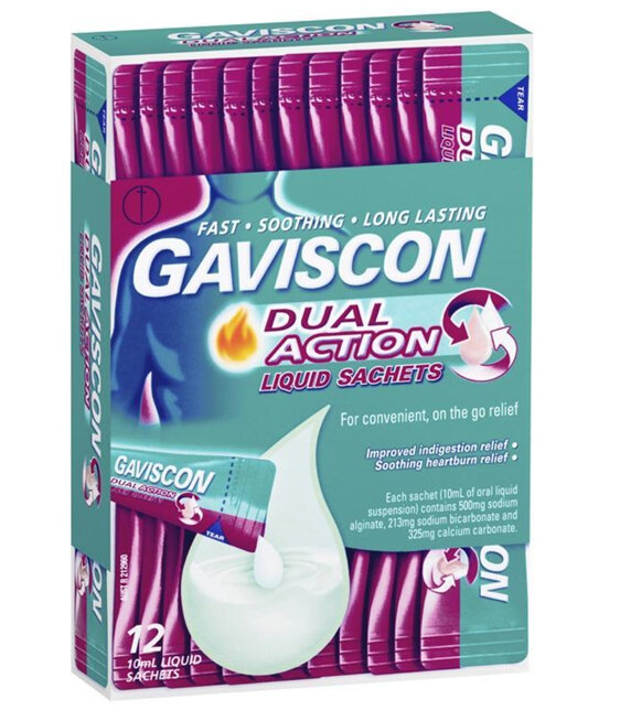 GAVISCON Dual Actn Liq Sach 10ml 12s