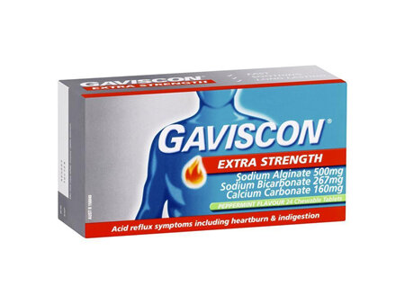 GAVISCON E/STRENGTH 500MG P/MINT 24 TABS