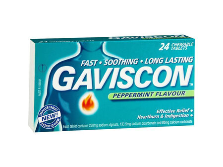Gaviscon Original Peppermint 24 Chewable Tablets
