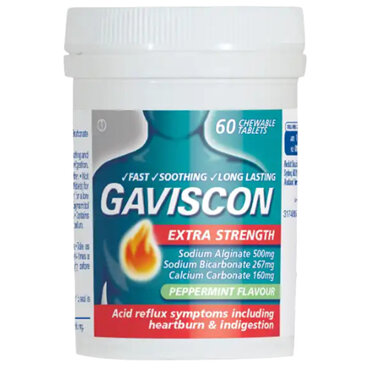 GAVISCON X/Str Peppermint Tabs 60s