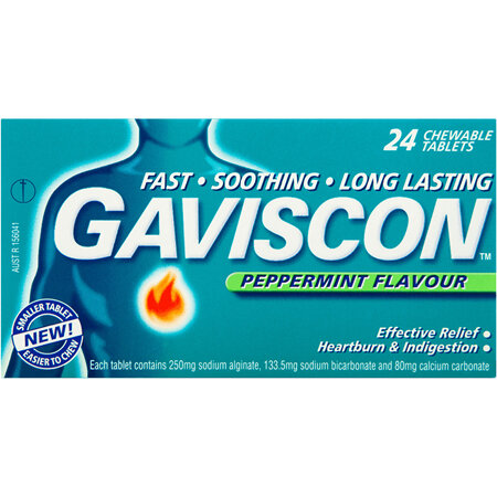 Gaviscon X/Str Pepprmint Tablets 24s