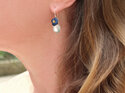 gemma blue gold flowers pearls earrings lily griffin nz jewellery handmade