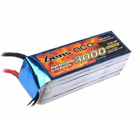 Gens Ace 4 Cell 14.8v 3000 mAh LiPo Battery with EC-5  Connector