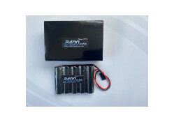 Gens Ace 6.0v 2400mah NiMh Flat RX pack w/JR plug 152g 120mm long lead