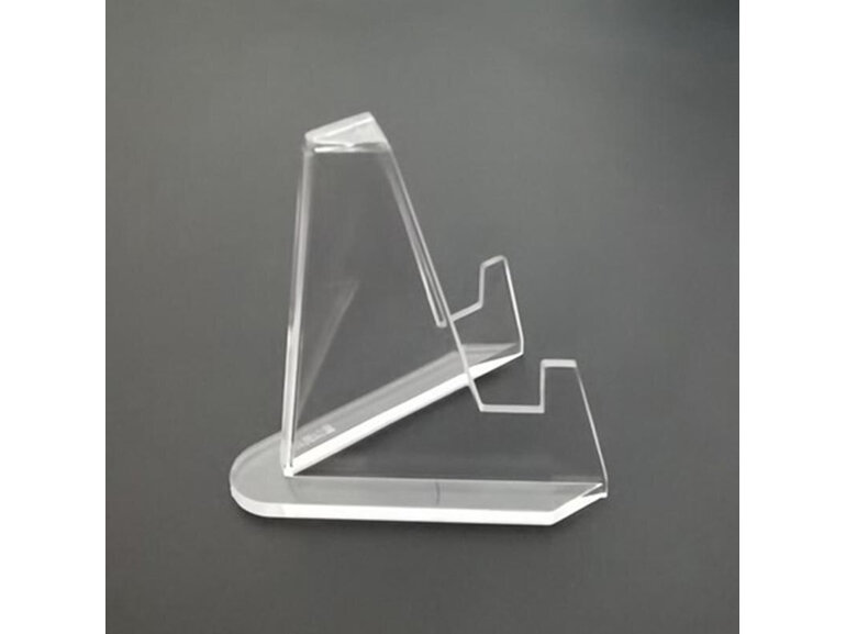 geocaching geocoin display stand, clear acrylic plastic