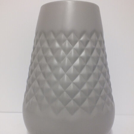 Geometric Patterned Vase Mid Grey C3827