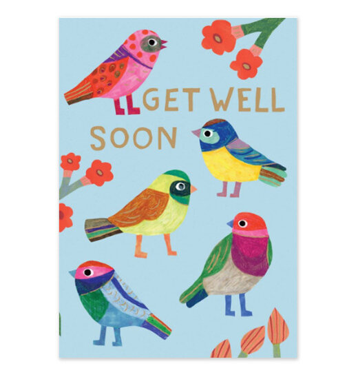 Get Well Soon Birds Card | Roger la Borde