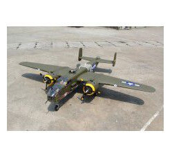 Giant Mitchell B-25 span 95in, 20cc w/3pcs Alloy Hub Rubber wheels 4.5in (2) and 2.75in, Without Ret