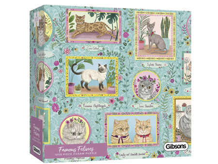 Gibsons 1000 Piece Jigsaw Puzzle: Famous Felines