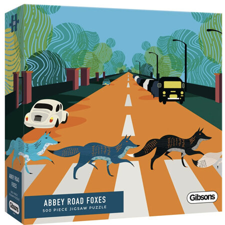 Gibsons 500 Piece Jigsaw Puzzle: Abbey Road Foxes