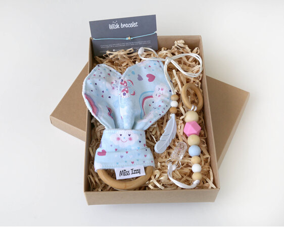 Gift box for teething babies made in New Zealand by Miss Izzy