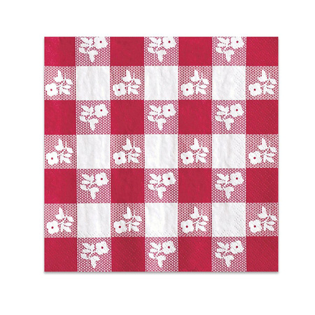 Gingham Red and White Napkins x 50