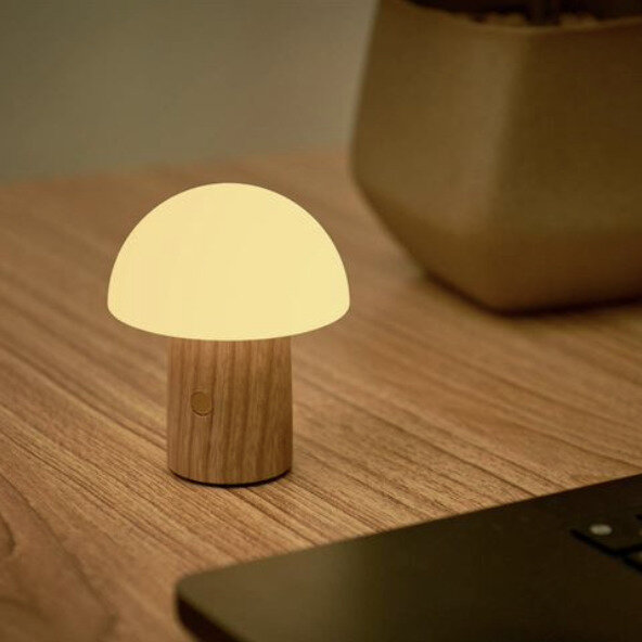 Gingko Alice Mushroom Lamp Super Mini White Ash