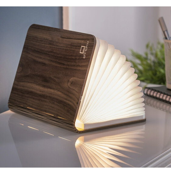 Gingko Design Large Smart LED Book Light - Walnut Wood