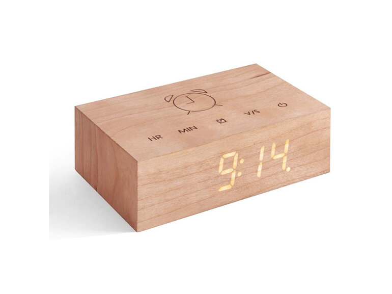 Gingko Flip Click Clock Cherry alarm