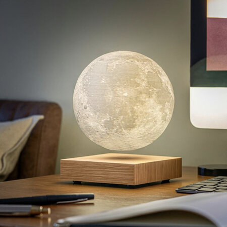 Gingko Levitating Moon Smart Lamp - White Ash