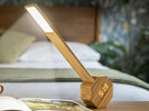 Gingko Octagon One Plus Desk Light Clock Natural Bamboo