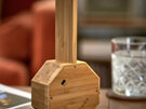 Gingko Octagon One Plus Desk Light Clock Natural Bamboo