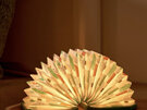 Gingko Smart Accordion LED Sculptural Art Lamp Small Geometric, Turquoise Velvet