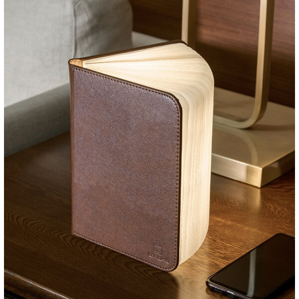 Gingko Smart LED Booklight Large Brown Leather