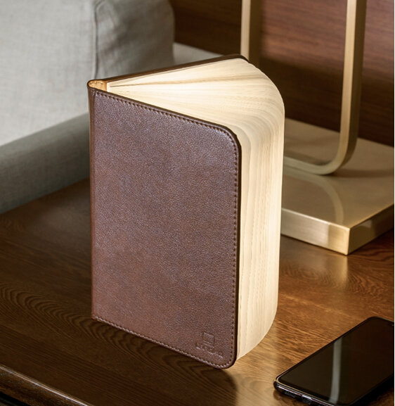 Gingko Smart LED Booklight Large Brown Leather