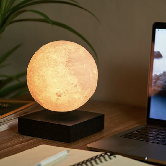 Gingko Smart LED Moon Lamp with Black Base