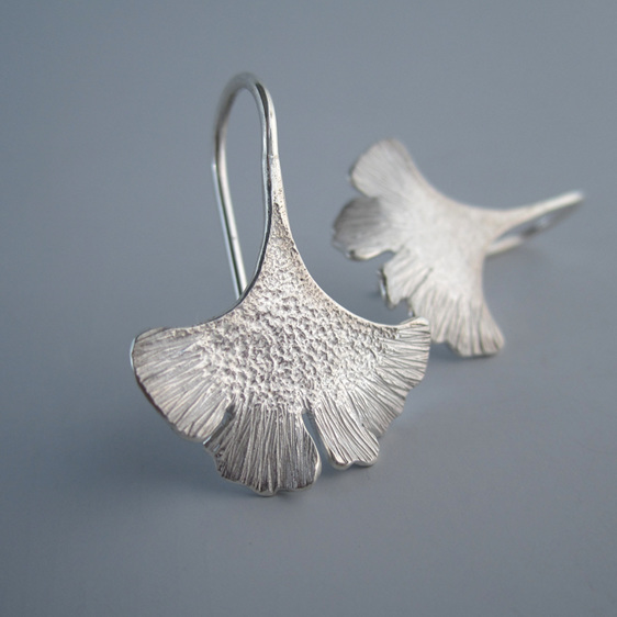 Ginkgo Sterling Silver Leaf Earrings Nature Inspired  Julia Banks Jewellery