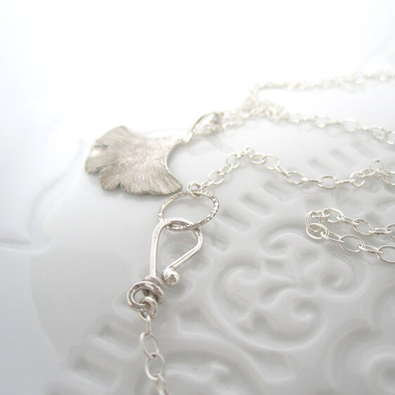 Ginkgo Sterling Silver Leaf Necklace Julia Banks Jewellery