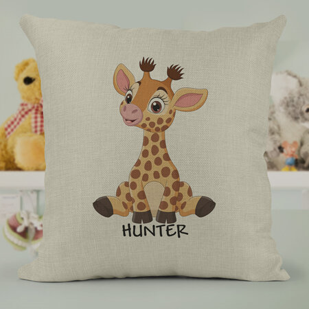 Giraffe Personalised Cushion Cover