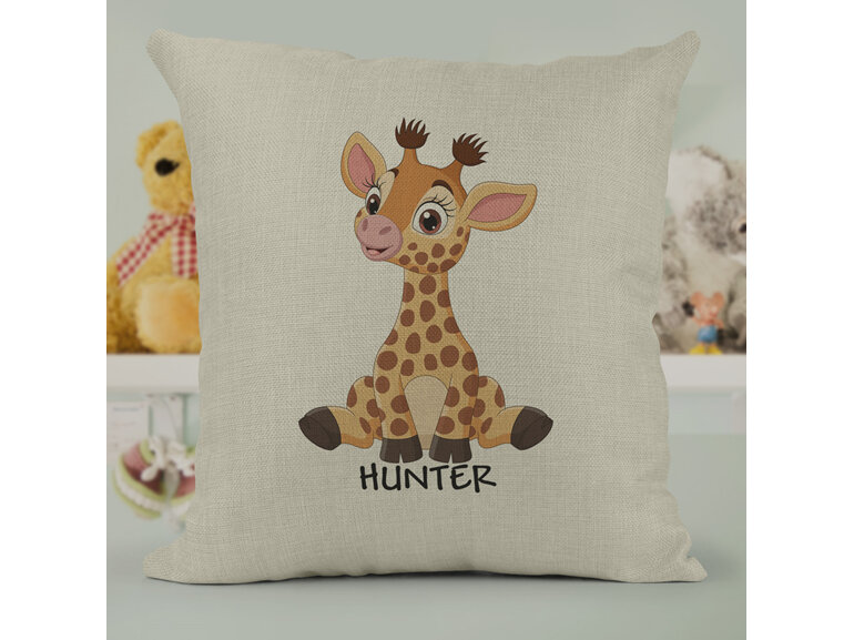 Giraffe personalised cushion cover