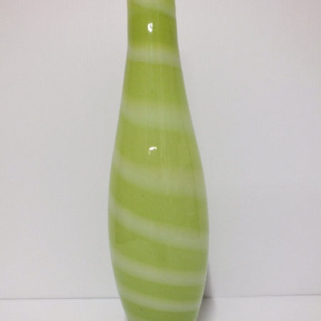 Glass vase tall green G0021