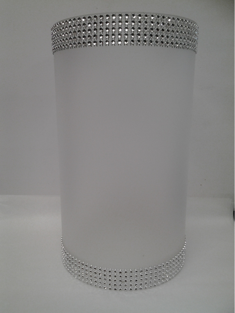 #glass#candle#cover#frosted#diamantee