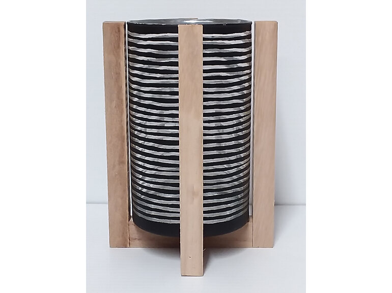 #glass#vase#black#stripe#woodenstand#stand
