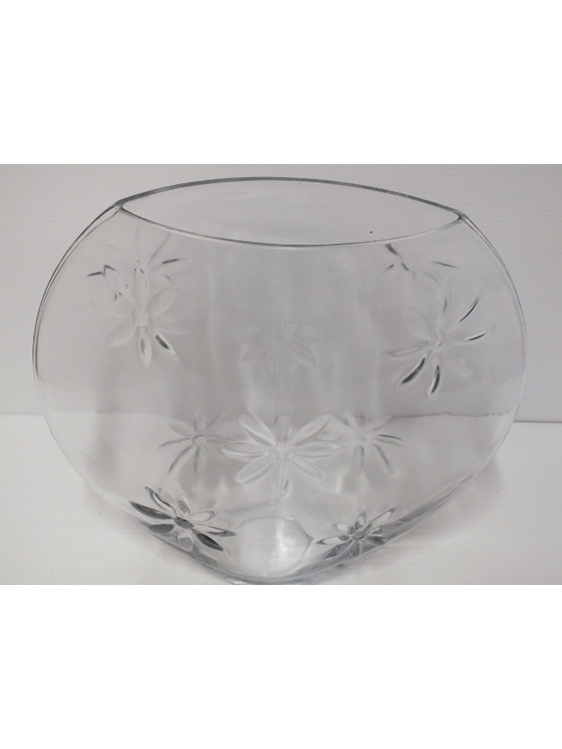 #glass#vase#clear#round#embossed