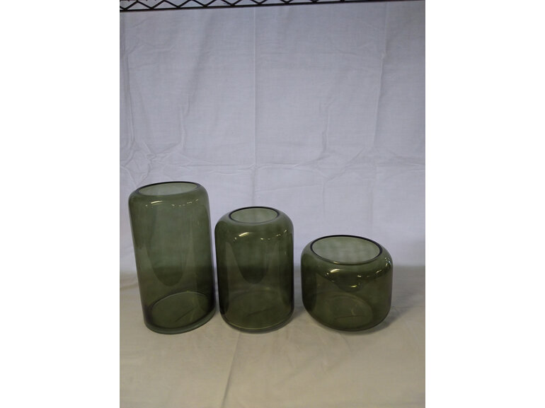 #glass#vase#khaki#green#large#set3